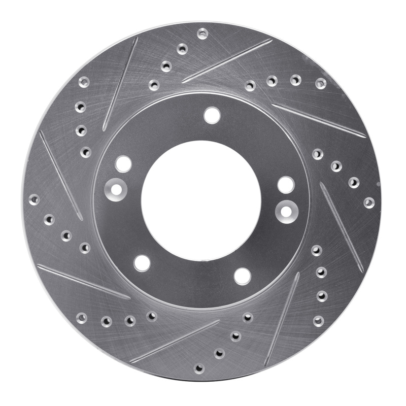 Kia Sorento Brake Rotor (1) - Front Left - R1 Concepts - Drilled & Slotted - Silver - `03-`06 Kia Sorento Brake Rotor (1) - Front Left - R1 Concepts - Drilled & Slotted - Silver - `03-`06